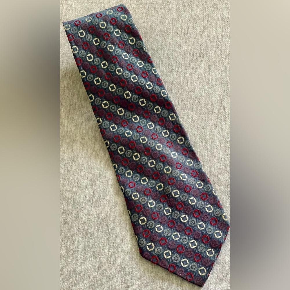 Rhodia Men’s Red, White, Blue Acetate Tie Woven in France